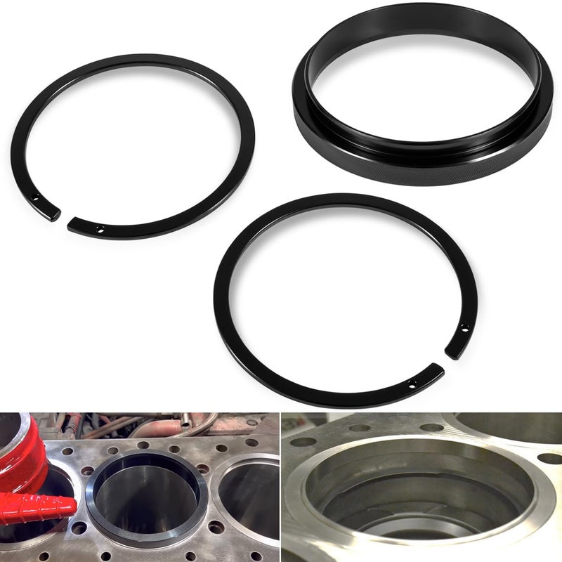 Camoo 3pcs Piston Ring Compressor Adapter & Anti-Polishing Ring For Cummins ISX QSX 15 & Caterpillar 3400, 3406, 3408, C15 Work with 7040 Piston Ring Compressor 5.4" Bore, Replace 5299339, 5299447 & 5299448 - Image 1
